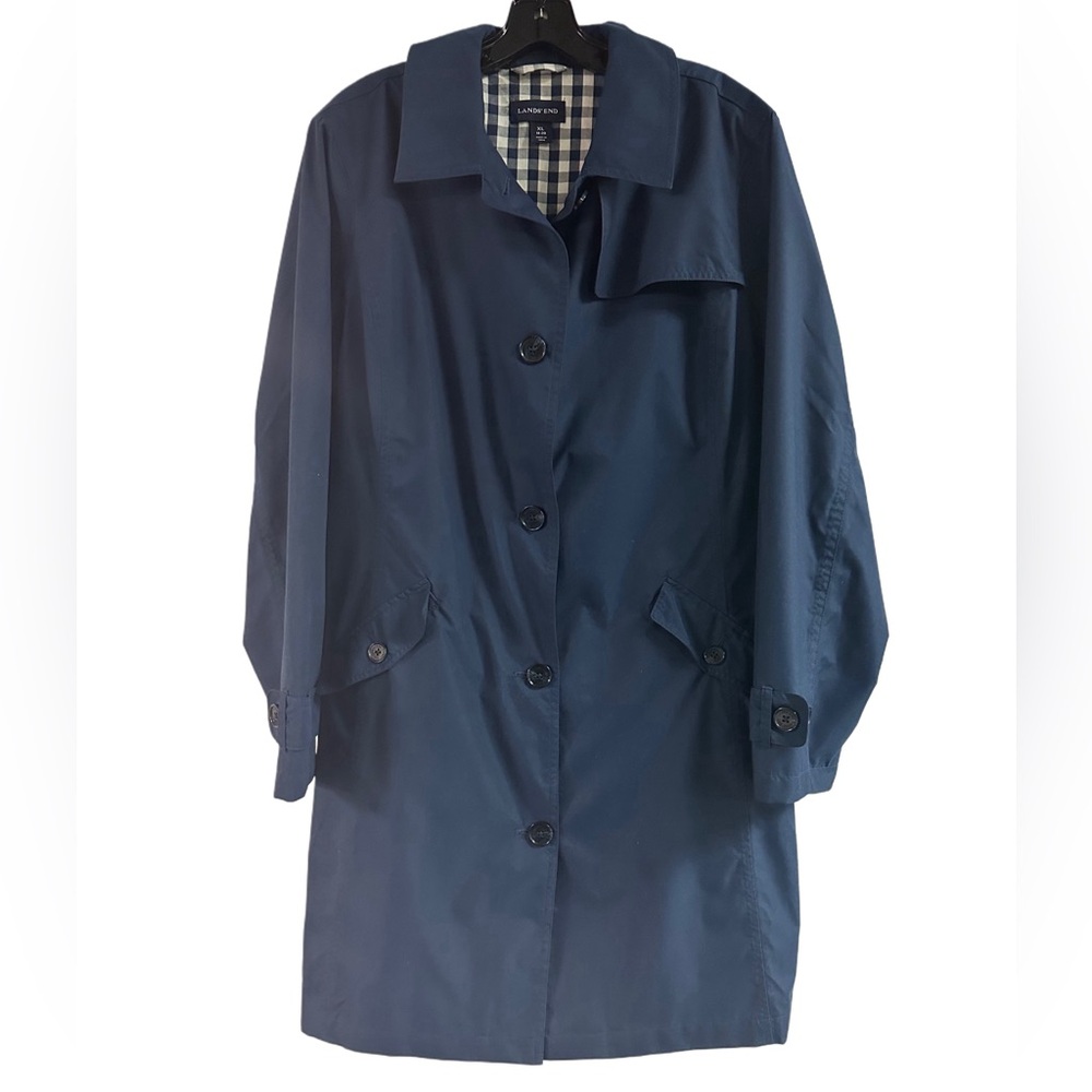 Lands' End Navy Trench Coat